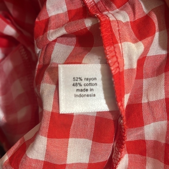 Lane Bryant Red & White True Wrap Gingham Top Blouse Size 22/24 NWT - Picture 8 of 10